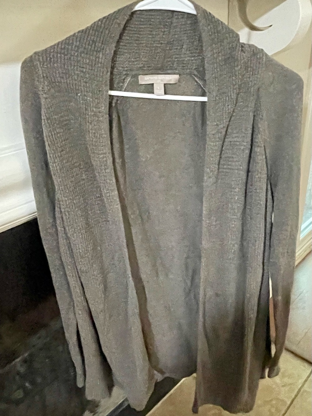 Banana Republic Open-Front Shawl Collar Cardigan - Gray